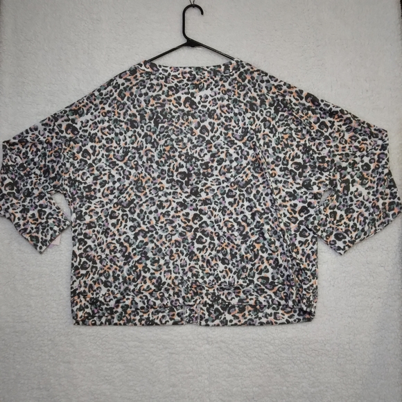 NWT- Joyspun Hacci Cardigan Sweater Leopard 5 Button size 2X - Picture 2 of 8